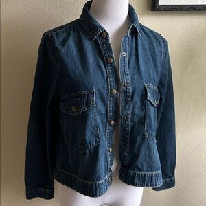 THE GREAT. Denim Swing Jacket